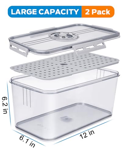 Dynta Bread Box 2 Pack Bread Container Airtight, Recording Time Bread Boxes for Kitchen Counter Organizers and Storage, Plastic Bread Storage with Lid for Homemade Bread, Toast, Loaf, Cookies