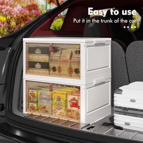 4 Tier Plastic Storage Bins with Lid 23QT, Stackable Storage Containers with Wheels, Folding Storage Boxes, Stackable Storage Bins, Closet Organizers and Storage for Living Room,Office,Dorm