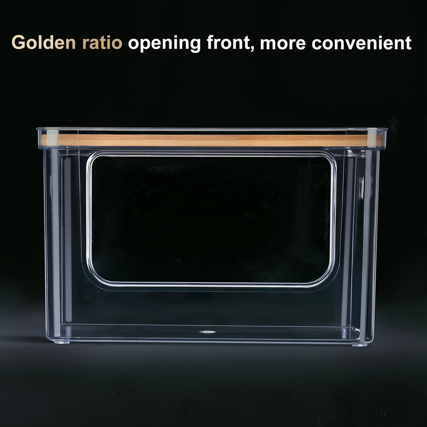 Hudgan Stackable Storage with Bamboo Top for Kitchen Laundry Room Organization, Extra Large Trash Bag/Garbage Bag Dispenser, Pantry Organizers and Storage Under Sink Organizer