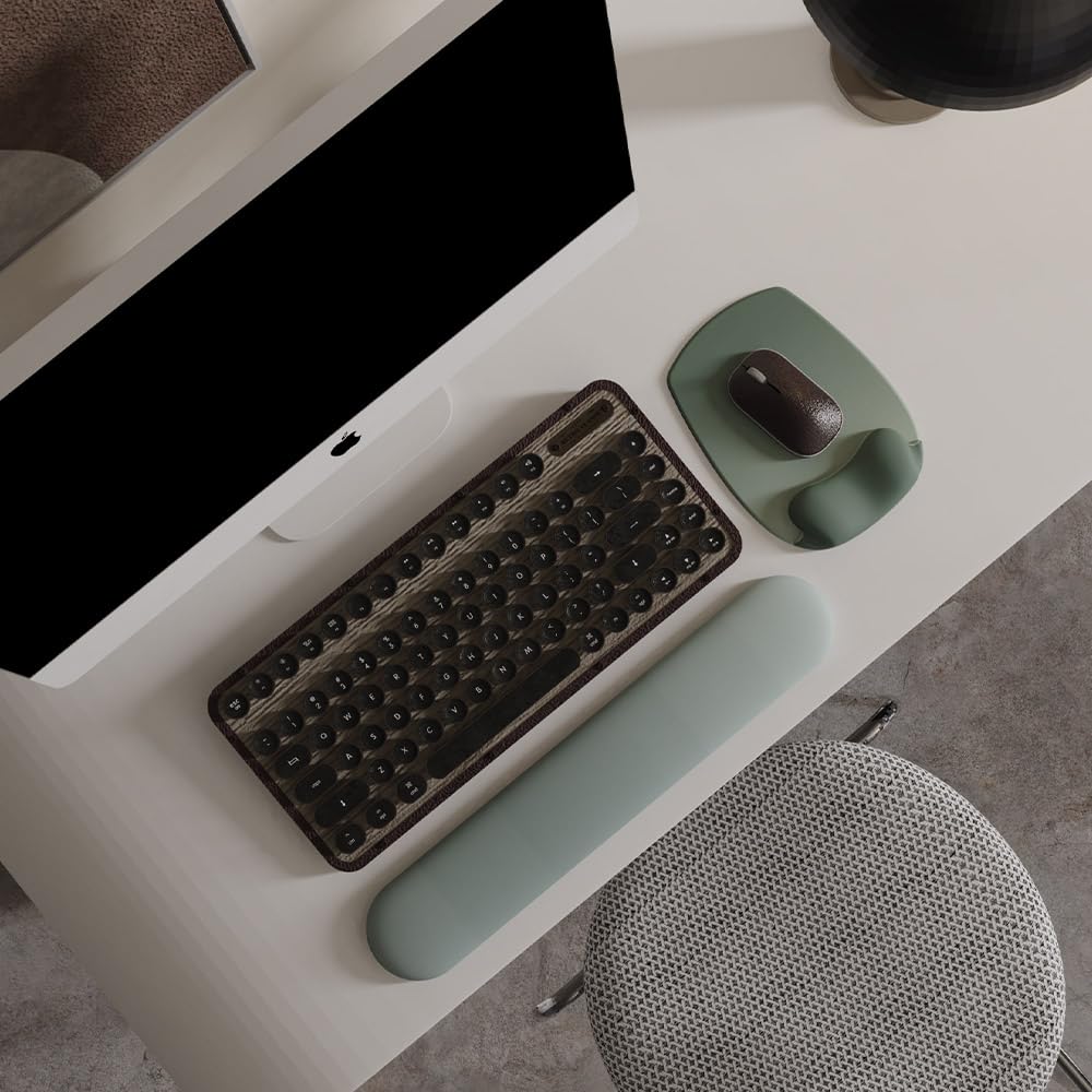 ErgoFlow Gel Wrist Rest Mouse Pad - Ergonomic Cushion for Desk, Cute Aesthetic Computer Decor for Women; Small Mousepad Mat&Laptop Pads - Office, Home Support & Ergo Accessories Supplies(03Sage Green)