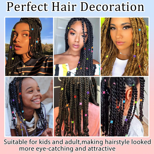 VENOFEN 50PCS Hair Beads for Braids - Candy Color Loc Dreadlock and Hair Jewelry Accessories for Kids and Women