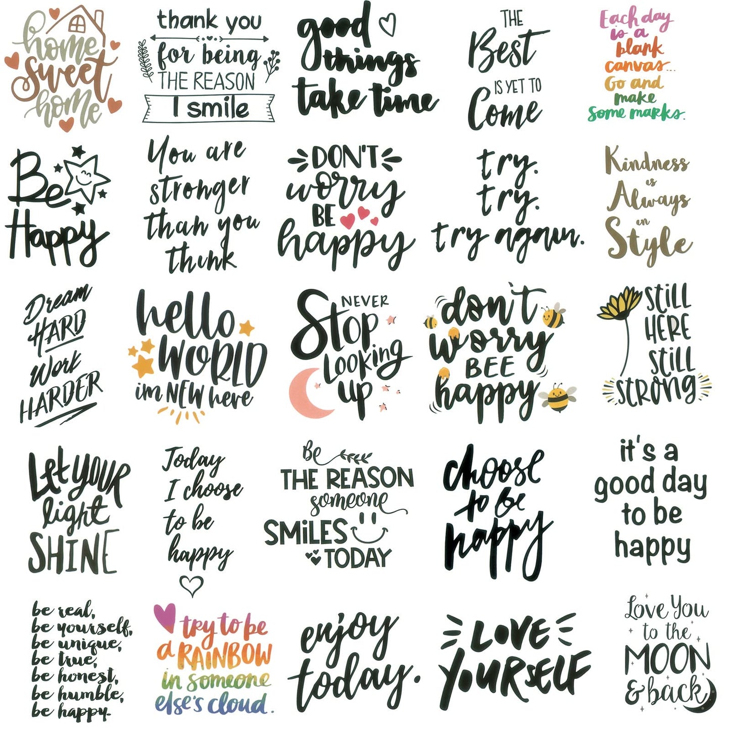 300PCS Inspirational Stickers for Water Bottles, Motivational Stickers for Adults, Teens, Teachers, Vinyl Waterproof Laptop Sticker for Hydroflasks Journaling Scrapbooking Vision Board Supplies