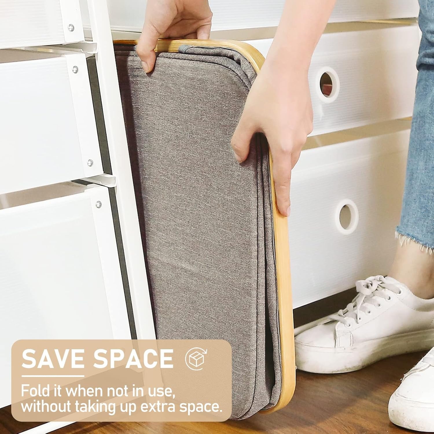 Gallelife Laundry Basket, Tall Laundry Hamper with Handle, 105 Liters Large Hampers, Collapsible Laundry Baskets for Bedroom, Laundry Bin for Bathroom, Laundry Room Gray 2 Pack