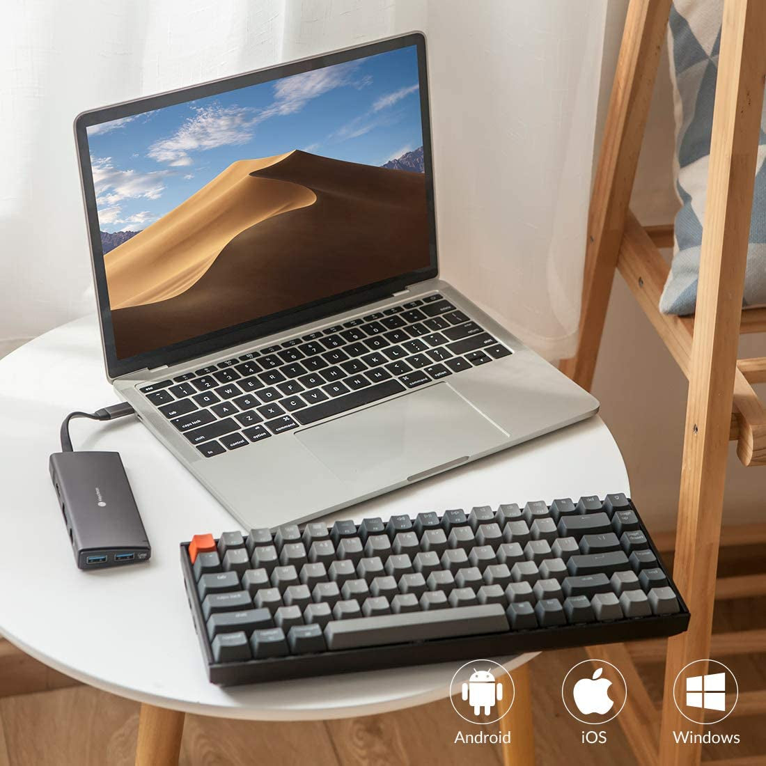  Bluetooth Wireless Mechanical Keyboard with Gateron G Pro Red Switch/Anti Ghosting/N-Key Rollover, Compact 84 Keys USB Wired Gaming Keyboard for Mac Windows-Version 2