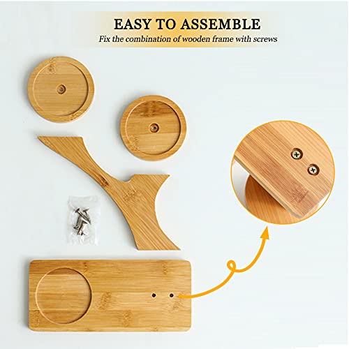 MIATTCLD Porcelain Condiment Jar Set, Spice Jars with Bamboo Lids and Spoon, Wooden Tray, 170 ML (5.8 OZ), Used to Store Tea, Spices, Coffee, Set of 3(White)