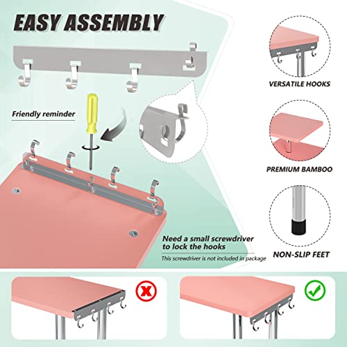 ZHWS Bathroom Counter Organizer Corner Countertop Shelf Adjustable 3 Tier Corner Shelf Kitchen Counter Organizer with 4 Metal Hooks for Bathroom Counter, Makeups, Dresser Table, Over Sink