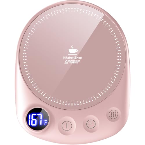 Coffee Mug Warmer - Fastest Heating & Highest Temperature, Coffee Cup Warmer for Desk Auto Shut Off, 4 Temp Settings & 1-12H Timer, Smart Electric Beverage Warmer for Coffee, Tea (Black)