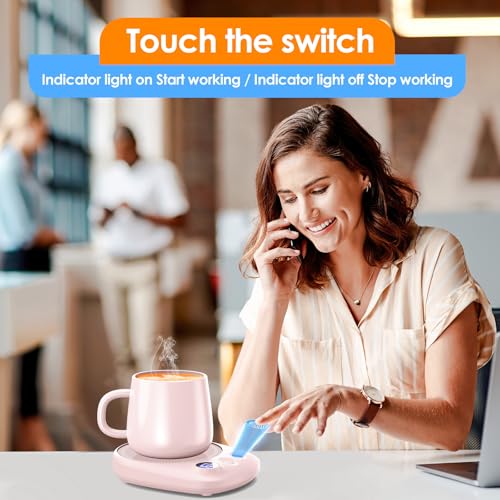 Coffee Mug Warmer - Fastest Heating & Highest Temperature, Coffee Cup Warmer for Desk Auto Shut Off, 4 Temp Settings & 1-12H Timer, Smart Electric Beverage Warmer for Coffee, Tea (Black)