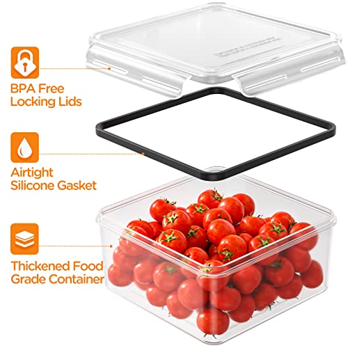 40 PCS Food Storage Containers with Lids Airtight, 100% Leakproof Plastic Meal-Prep Containers Reusable(20 Containers & 20 Lids),Microwave and Dishwasher Safe, Includes Labels & Pen