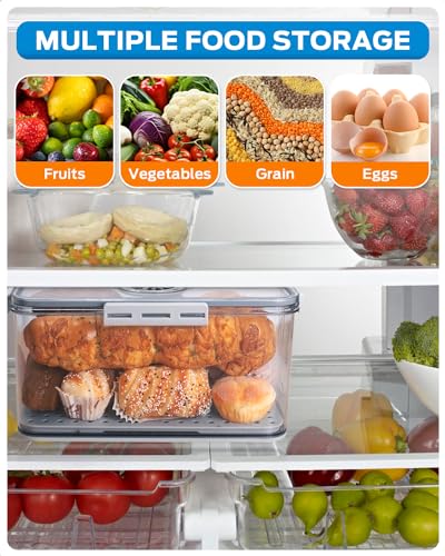 Dynta Bread Box 2 Pack Bread Container Airtight, Recording Time Bread Boxes for Kitchen Counter Organizers and Storage, Plastic Bread Storage with Lid for Homemade Bread, Toast, Loaf, Cookies