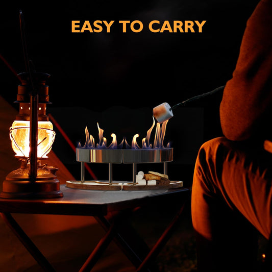 OGERY Tabletop Fire Pit - Ethanol Table Top Firepit for Indoor Outdoor Use, Portable Fire Place with DIY-Style Design to Place Biscuits Snacks for S'Mores - Perfect for Patio Home Decor Parties Gifts