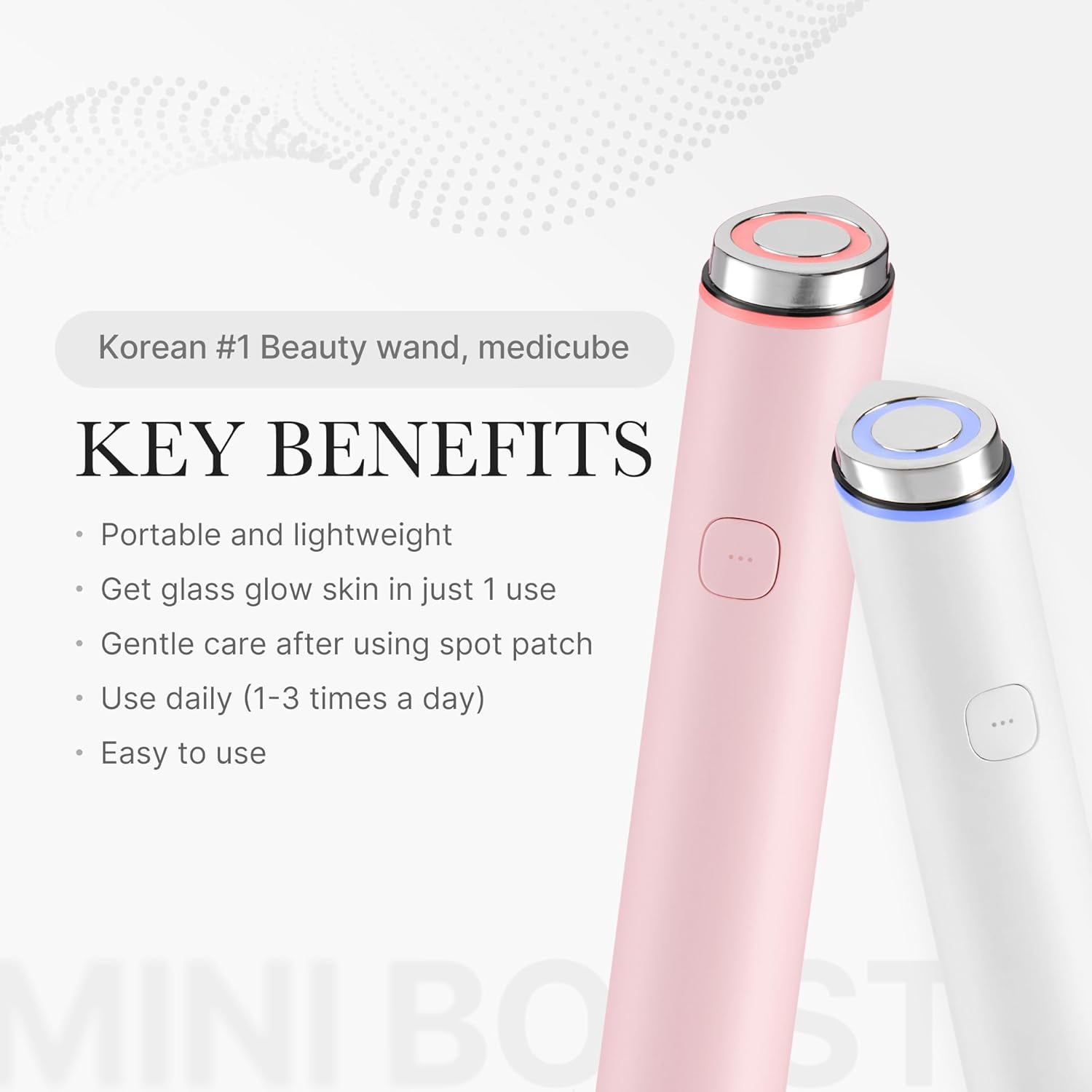 Mini Booster Pro White | Affordable At-Home Facial Device for Beginners - Portable Glow Booster for Glass Skin, Boosting Skin Care Absorption, Skincare for Teens, Korean Skin Care