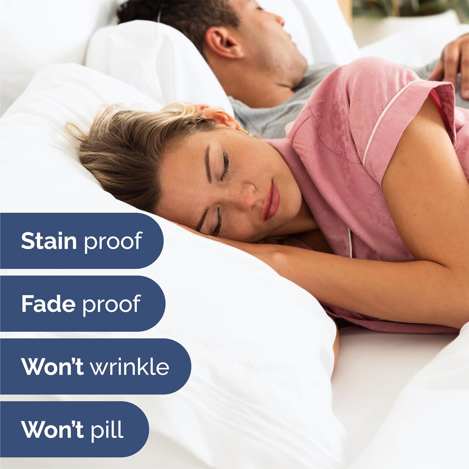 Queen Size 4 Piece Sheet Set - Comfy Breathable & Cooling Bed Sheets Set - Hotel Luxury Bedding for Women, Men, Kids, Teens, Boys & Girls - Deep Pockets, Ultra-Soft, Wrinkle Free - Oeko-Tex - White