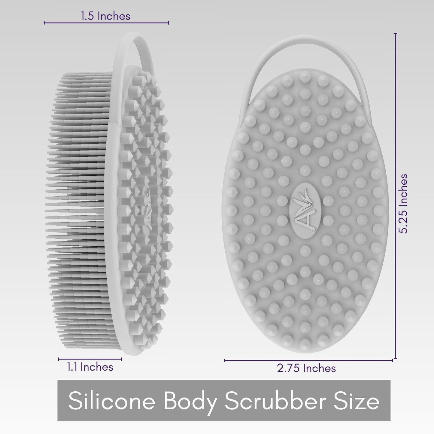 Avilana Silicone Body Scrubber – Dual-Sided Exfoliator for Men & Women, Gentle Loofah Alternative, Easy-to-Clean Silicone Shower Scrubber