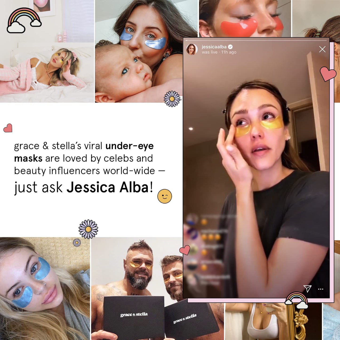 grace & stella Award Winning Under Eye Mask - Stocking Stuffers for Women - Gifts for Teenage Girls - Gel Eye Patches for Dark Circles, Puffy Eyes, Undereye Bags - Vegan - Self Care (24 Pairs, Gold)