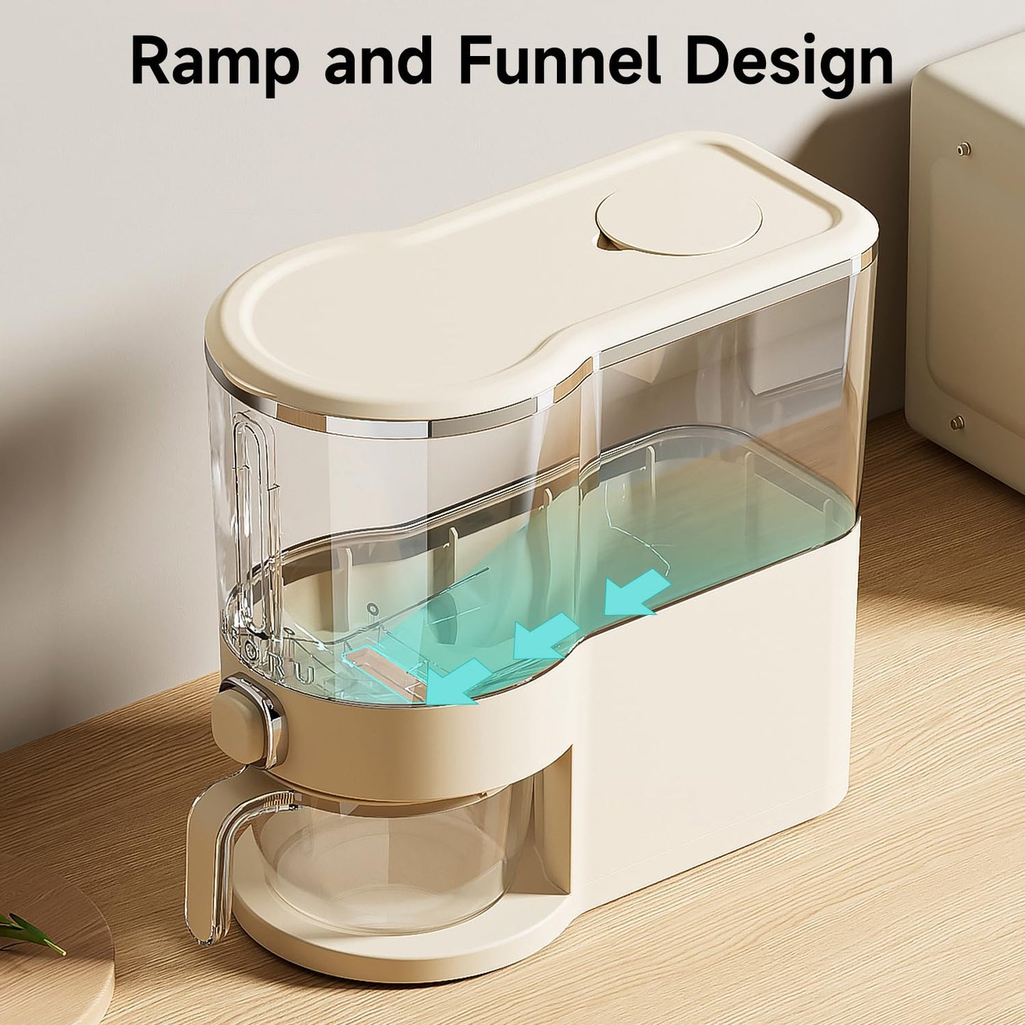 UFORU Rice Dispenser, Rice Storage Container with Measuring Cup for Kitchen Pantry Household, Cereal Dry Food Storage Containers Airtight, Sealed Moisture Proof, 11 Lbs