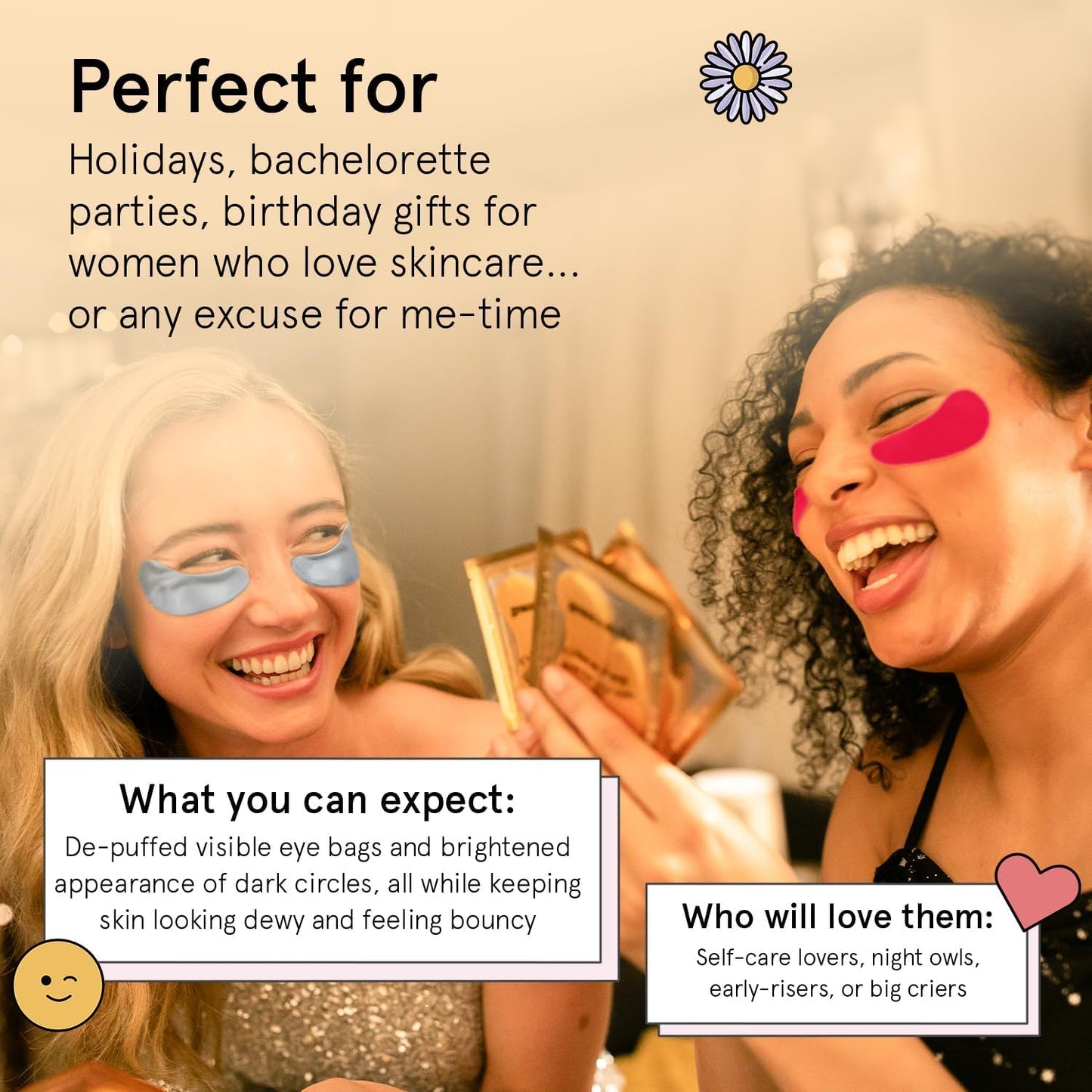 grace & stella Award Winning Under Eye Mask - Stocking Stuffers for Women - Gifts for Teenage Girls - Gel Eye Patches for Dark Circles, Puffy Eyes, Undereye Bags - Vegan - Self Care (24 Pairs, Gold)