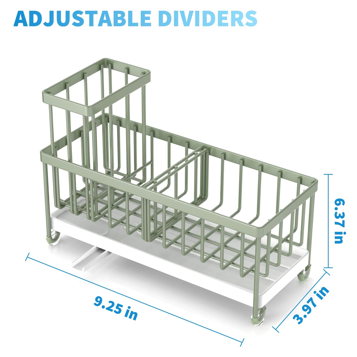 Cisily Black Sponge Holder for Kitchen Sink, Sink Caddy Organizer with High Brush Holder, Kitchen Countertop Organizers and Storage Essentials, Rustproof 304 Stainless Steel, Soap Dispenser Organize