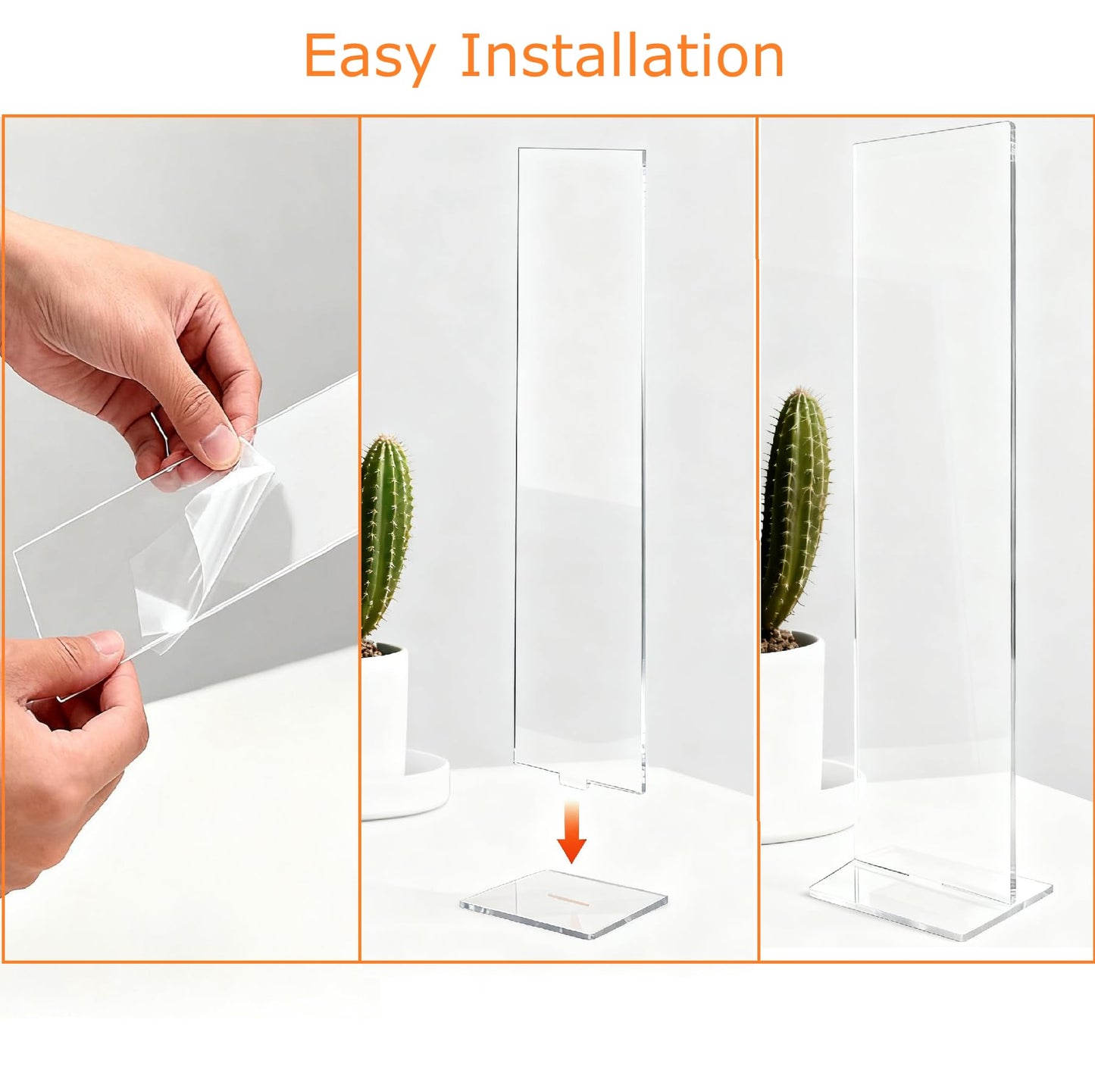 Monitor Memo Board,Detachable Acrylic Sticky Note Holder - Transparent Desktop Monitor Memo Board Stand for Computer Laptop, Portable Message Panel Reminder Office Desk Accessories (2PCS)