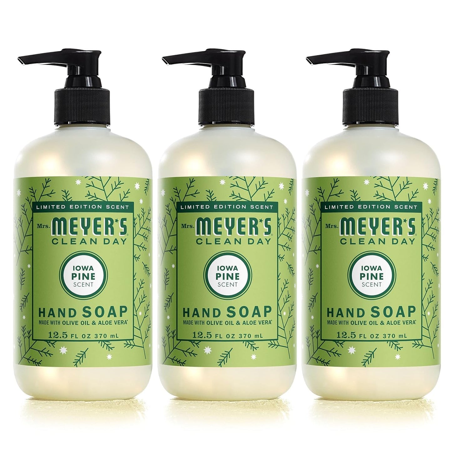 MRS. MEYER'S CLEAN DAY Hand Soap, Made with Essential Oils, Biodegradable Formula, Limited Edition Iowa Pine, 12.5 Fl. Oz - Pack of 3