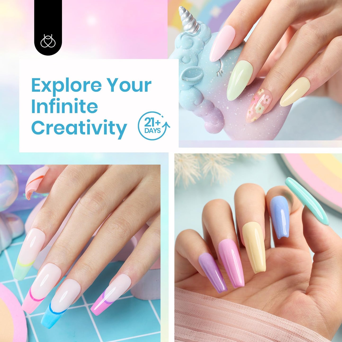 Beetles Dip Powder Nail Starter Kit 20 Colors Pastel Nude Blue Pink Glitter 36pcs Dipping Powder Set for Nail Art with Base Top Coat DIY Salon Complete Accessories Dreamy Town Collection