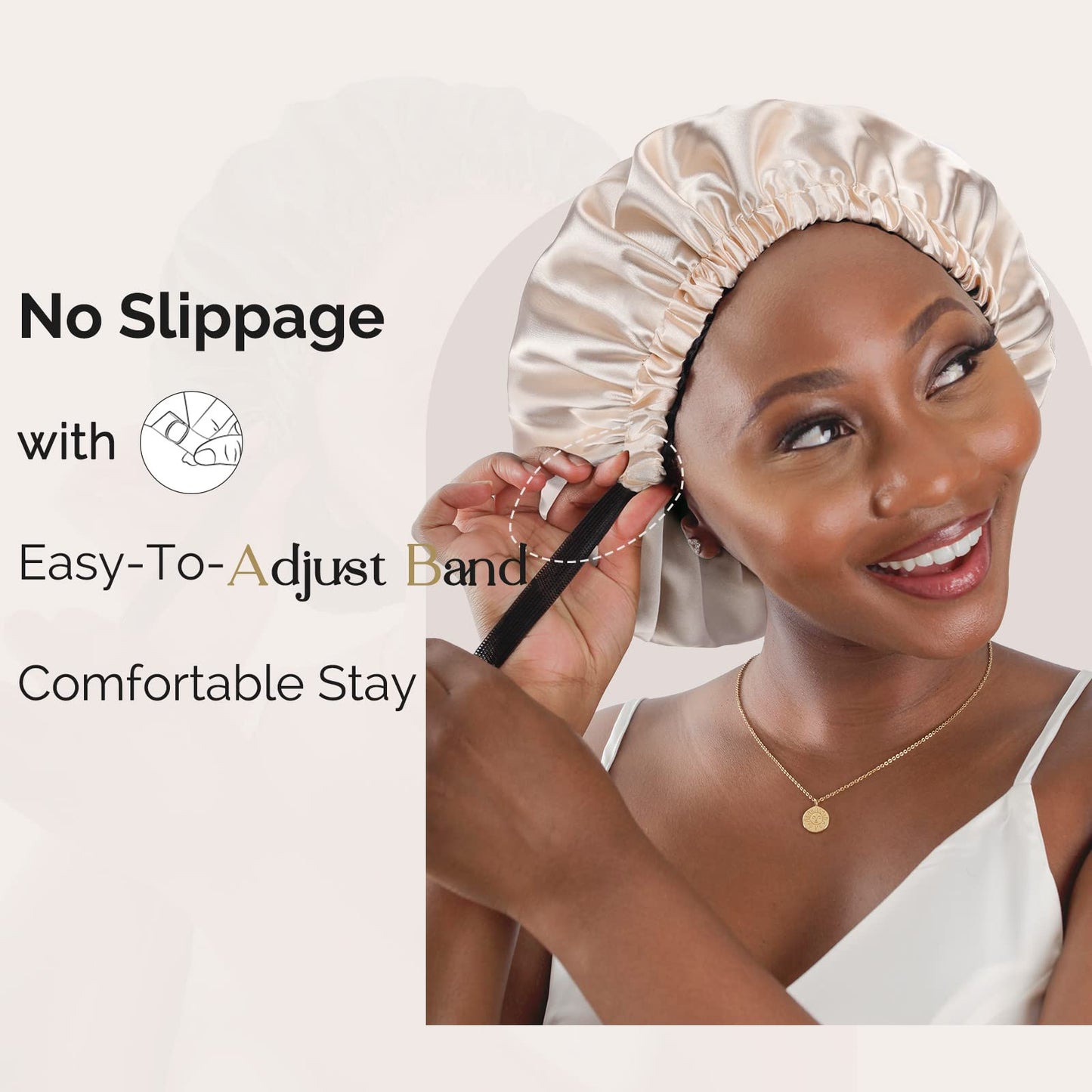 YANIBEST Double Layer Satin Bonnet Silk Bonnet Adjustable Hair Bonnet for Sleeping Bonnets for Women Curly Natural Hair