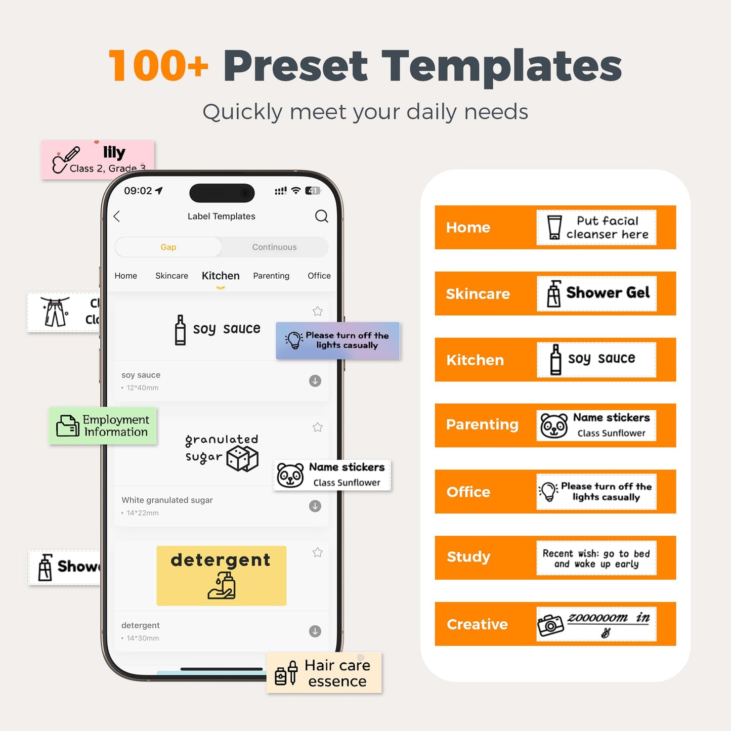 Joysea Bluetooth Label Maker Machine with Tape, OP1 Thermal Sticker Printer for Home Kitchen, Portable Mini Label Makers for Office Organization, Gray