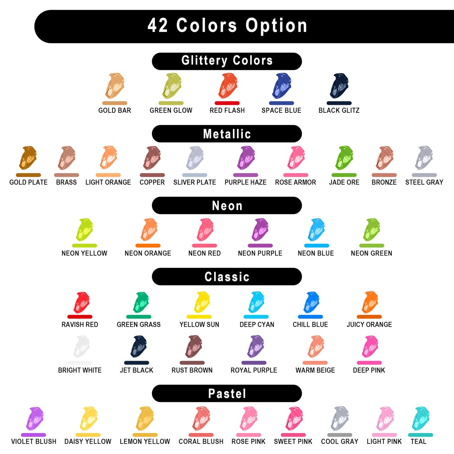 JOYIN Washable Tempera Paint Set for Kids 42PCS, Non Toxic Liquid Paint with 15 Brushes and 4 Palettes - Art Supply for Kids for Arts and Crafts Project, Finger Painting (2 oz Each)