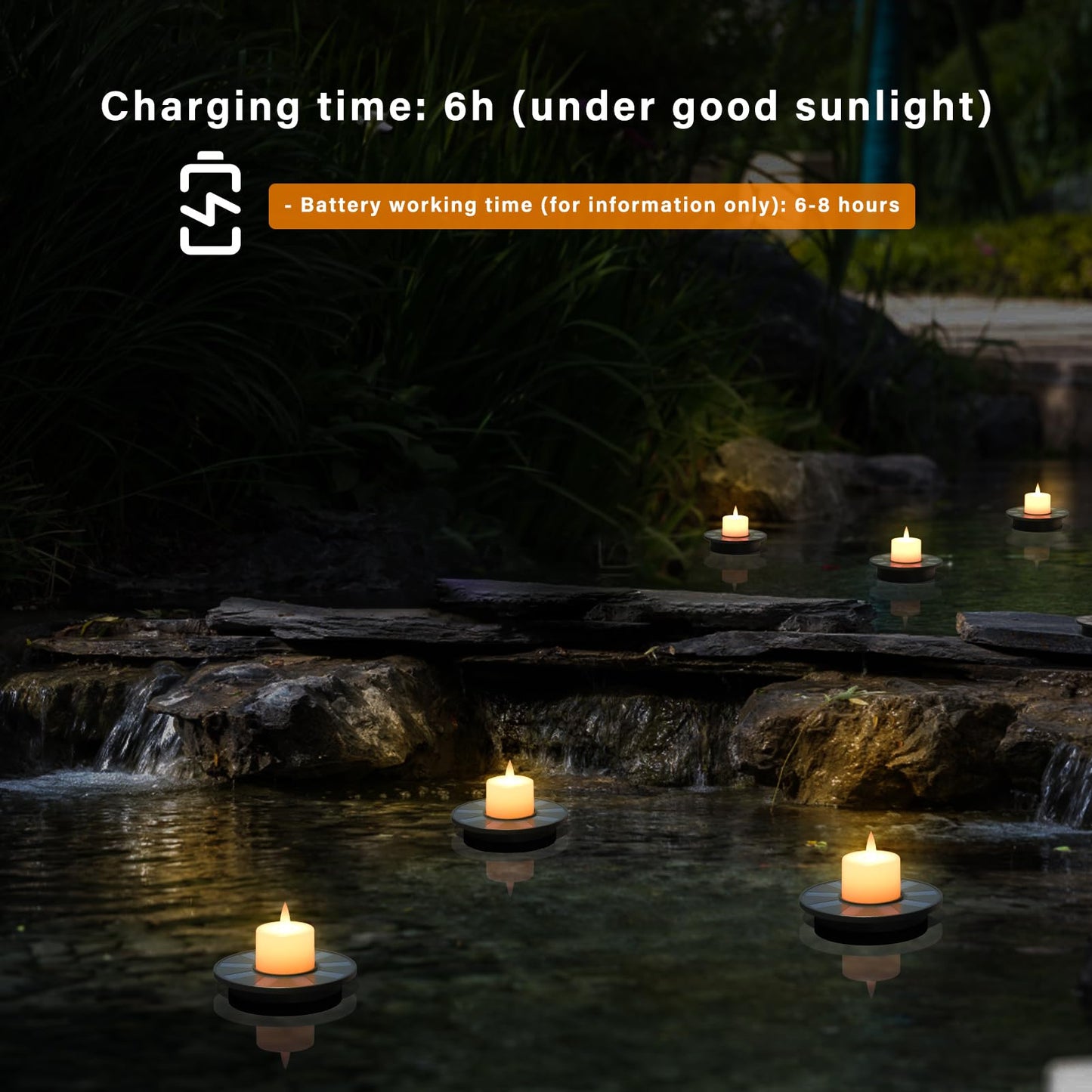 GGNOO Floating Pool Lights, Solar Floating Pool Lights 3 Pack Solar Candles Outdoor IP66 Battery Operated for Swimming Pool, Pond, Fountain, Event, Party (3 Piece)