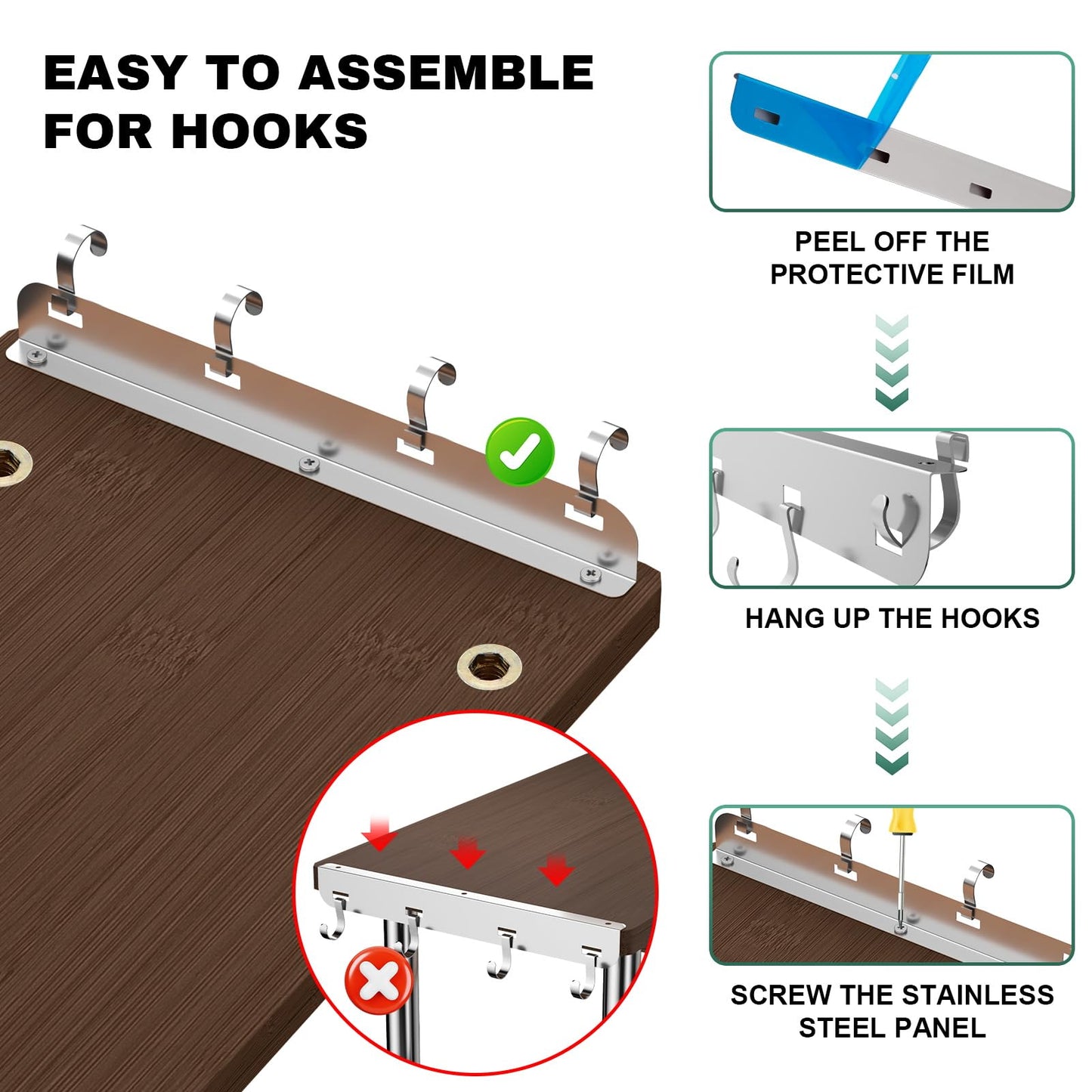 ZHWS Bathroom Counter Organizer Corner Countertop Shelf Adjustable 3 Tier Corner Shelf Kitchen Counter Organizer with 4 Metal Hooks for Bathroom Counter, Makeups, Dresser Table, Over Sink