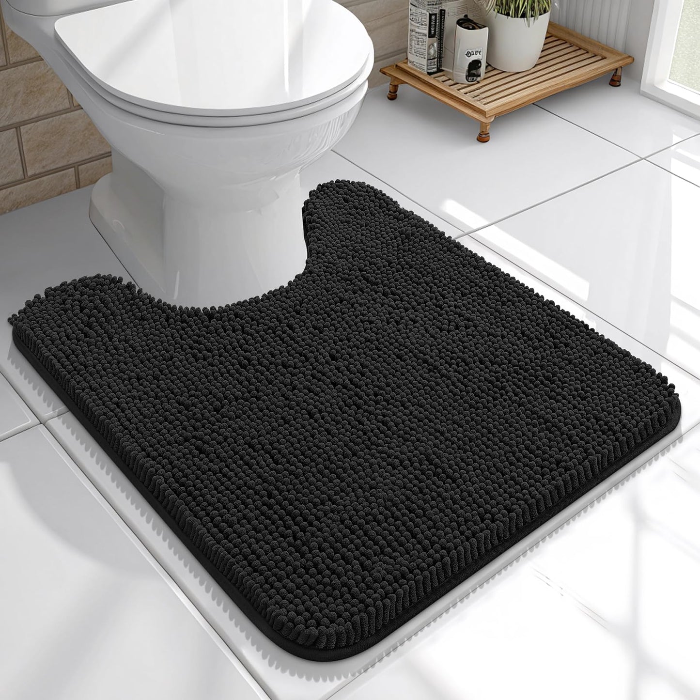 OLANLY Bathroom Rugs 30x20, Extra Soft Absorbent Chenille Bath Rugs, Rubber Backing Quick Dry, Machine Washable Bath Mats for Bathroom Floor, Tub and Shower, Home Decor Accessories, Grey