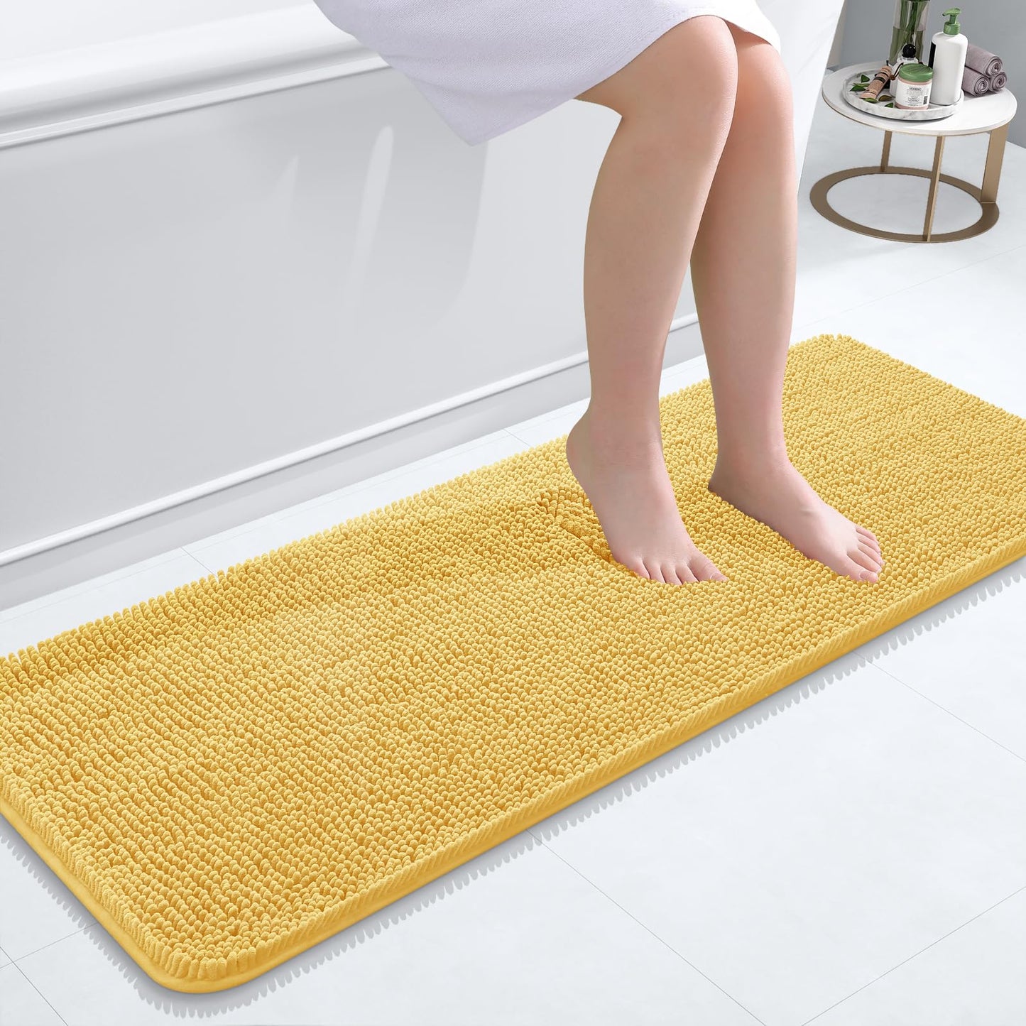 OLANLY Bathroom Rugs 30x20, Extra Soft Absorbent Chenille Bath Rugs, Rubber Backing Quick Dry, Machine Washable Bath Mats for Bathroom Floor, Tub and Shower, Home Decor Accessories, Grey