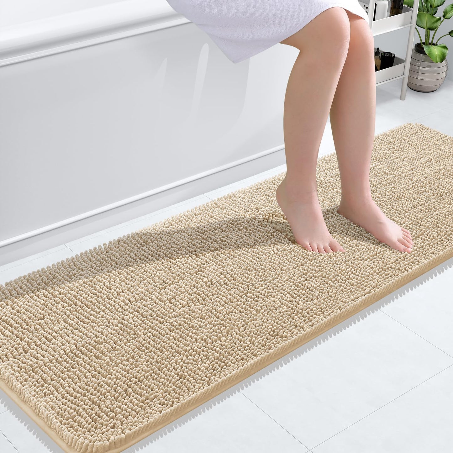 OLANLY Bathroom Rugs 30x20, Extra Soft Absorbent Chenille Bath Rugs, Rubber Backing Quick Dry, Machine Washable Bath Mats for Bathroom Floor, Tub and Shower, Home Decor Accessories, Grey