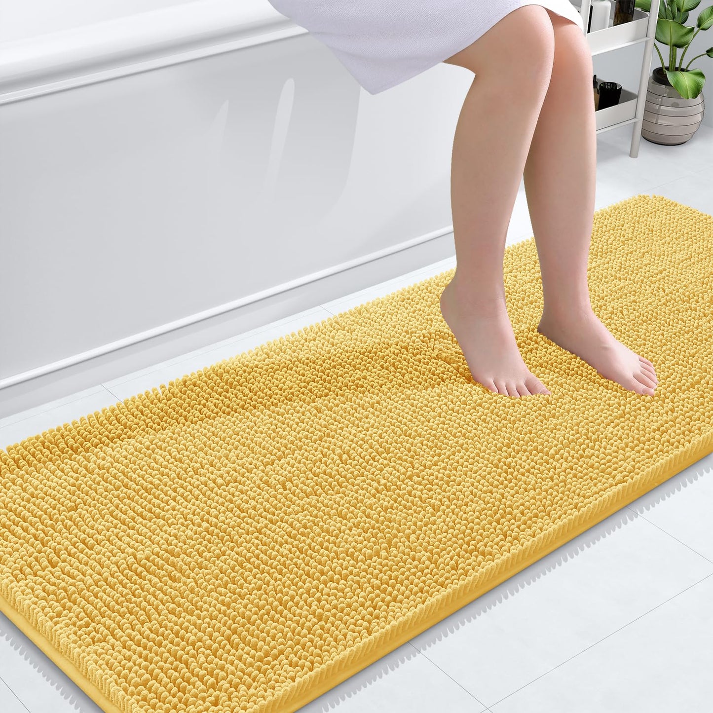 OLANLY Bathroom Rugs 30x20, Extra Soft Absorbent Chenille Bath Rugs, Rubber Backing Quick Dry, Machine Washable Bath Mats for Bathroom Floor, Tub and Shower, Home Decor Accessories, Grey