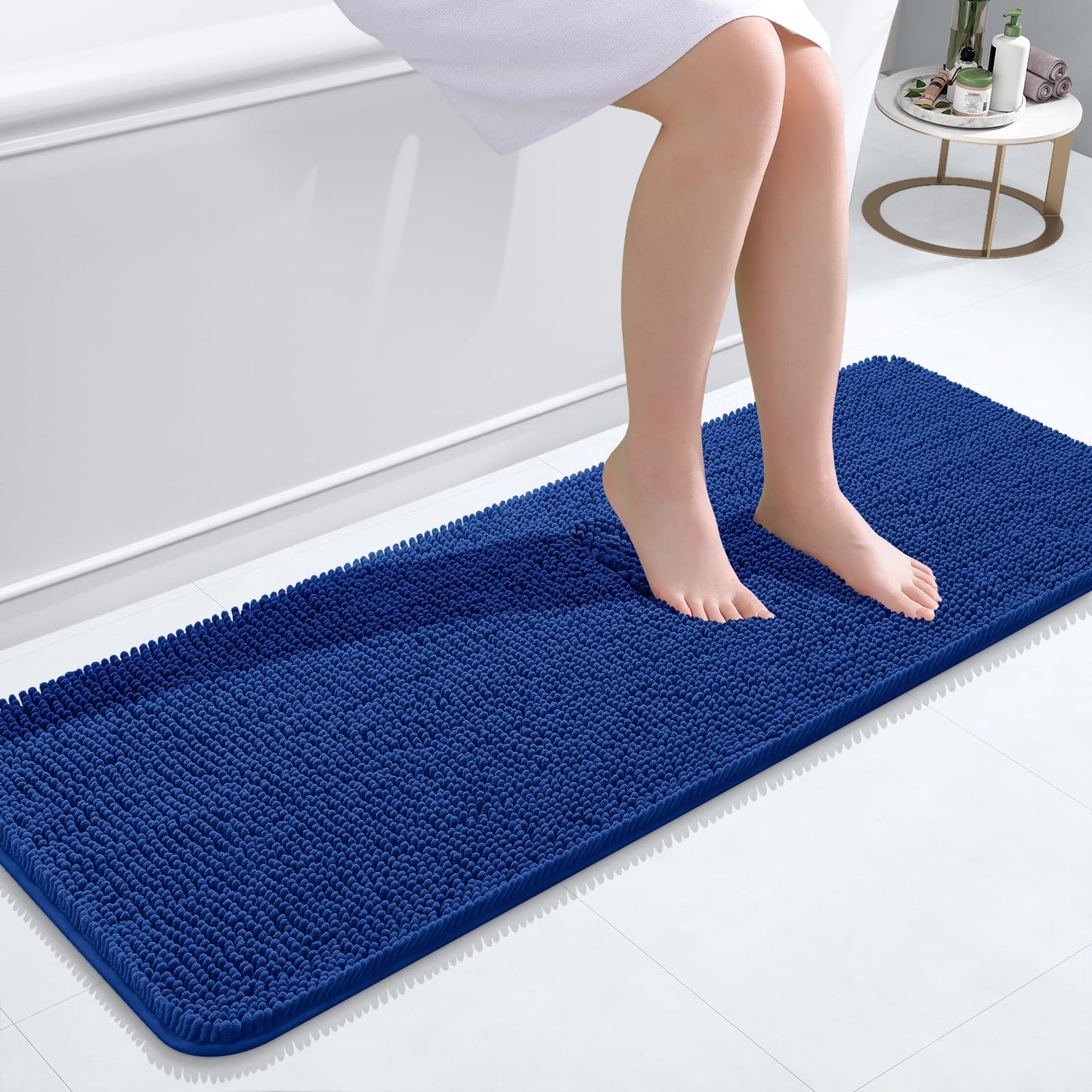 OLANLY Bathroom Rugs 30x20, Extra Soft Absorbent Chenille Bath Rugs, Rubber Backing Quick Dry, Machine Washable Bath Mats for Bathroom Floor, Tub and Shower, Home Decor Accessories, Grey