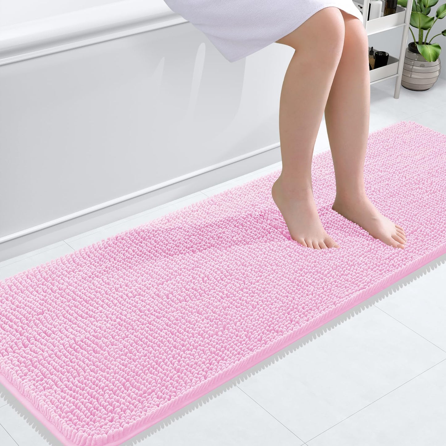 OLANLY Bathroom Rugs 30x20, Extra Soft Absorbent Chenille Bath Rugs, Rubber Backing Quick Dry, Machine Washable Bath Mats for Bathroom Floor, Tub and Shower, Home Decor Accessories, Grey
