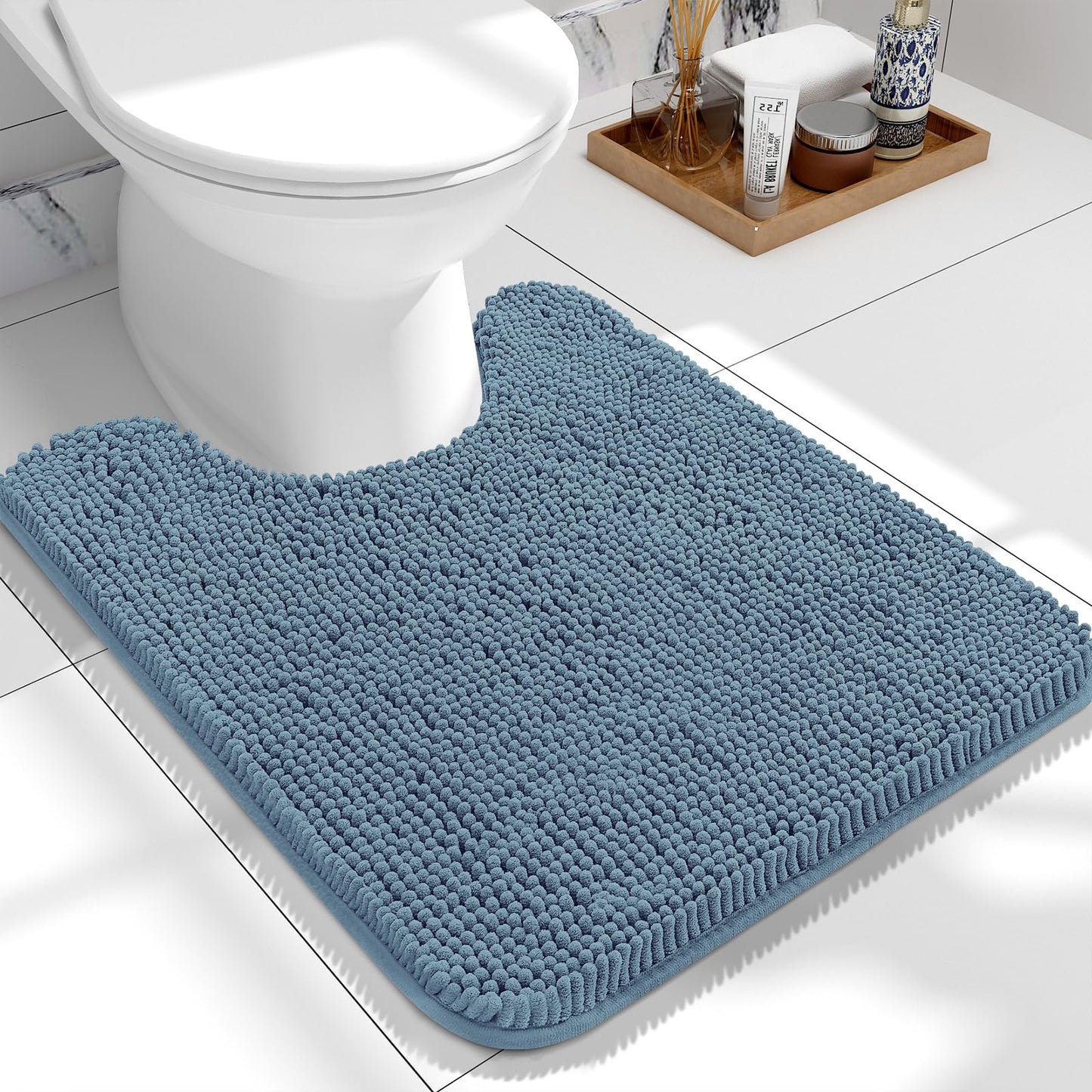 OLANLY Bathroom Rugs 30x20, Extra Soft Absorbent Chenille Bath Rugs, Rubber Backing Quick Dry, Machine Washable Bath Mats for Bathroom Floor, Tub and Shower, Home Decor Accessories, Grey