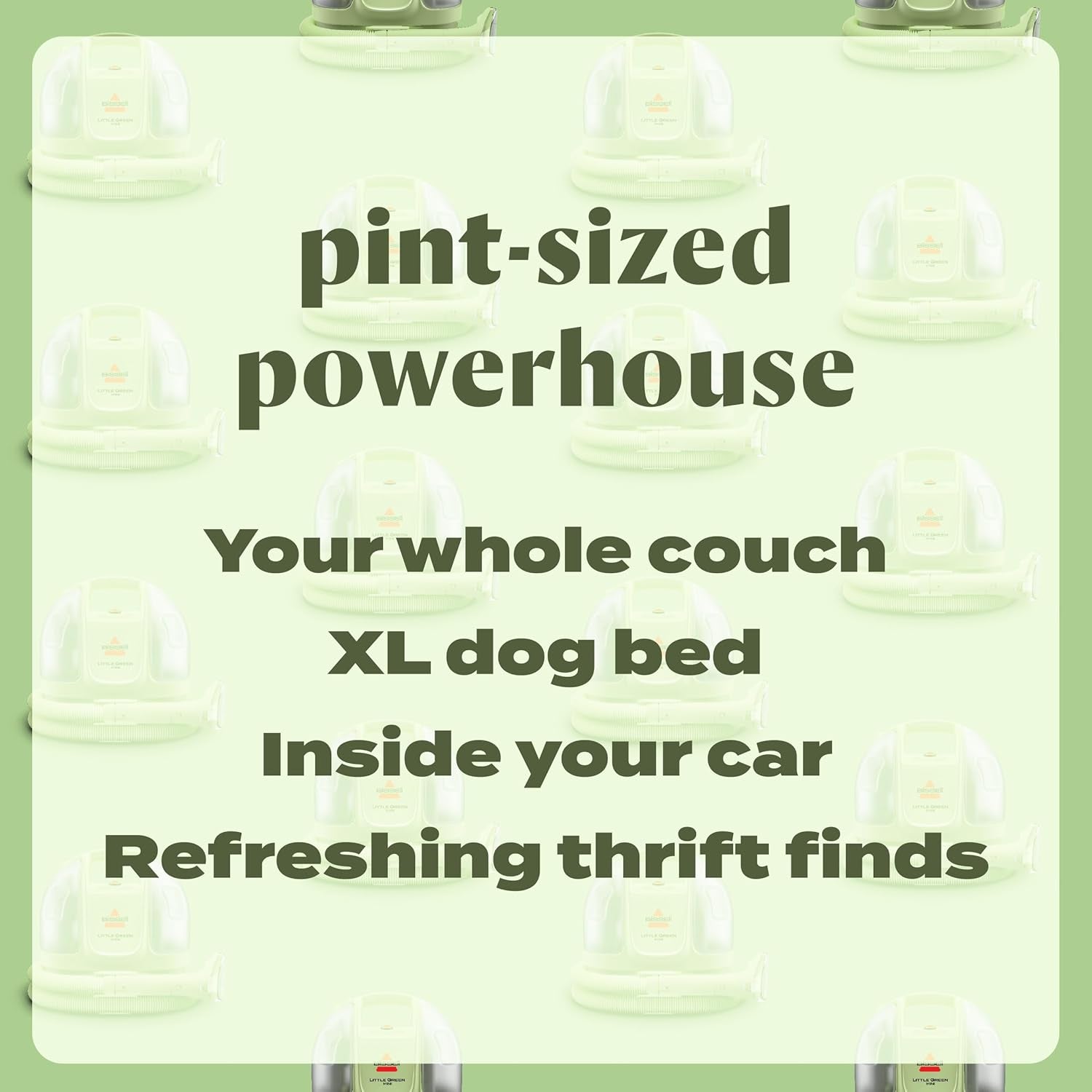 Little Green Mini Portable Carpet and Upholstery Deep Cleaner, Car/Auto Detailer, with Hydrorinse Self-Cleaning Tool and 4" Tough Stain Tool, Tea Green, 4075