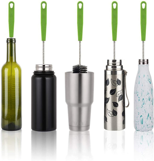 Long Bottle Brush, 17 in Bendable Cleaner Brushes for Cleaning Neck Beer Bottles, Wine, Baby Bottles, Water Bottles, Tumblers, Flask, Bird Feeder, Vase, Pipes and Brewing Supplies Black/1Pack