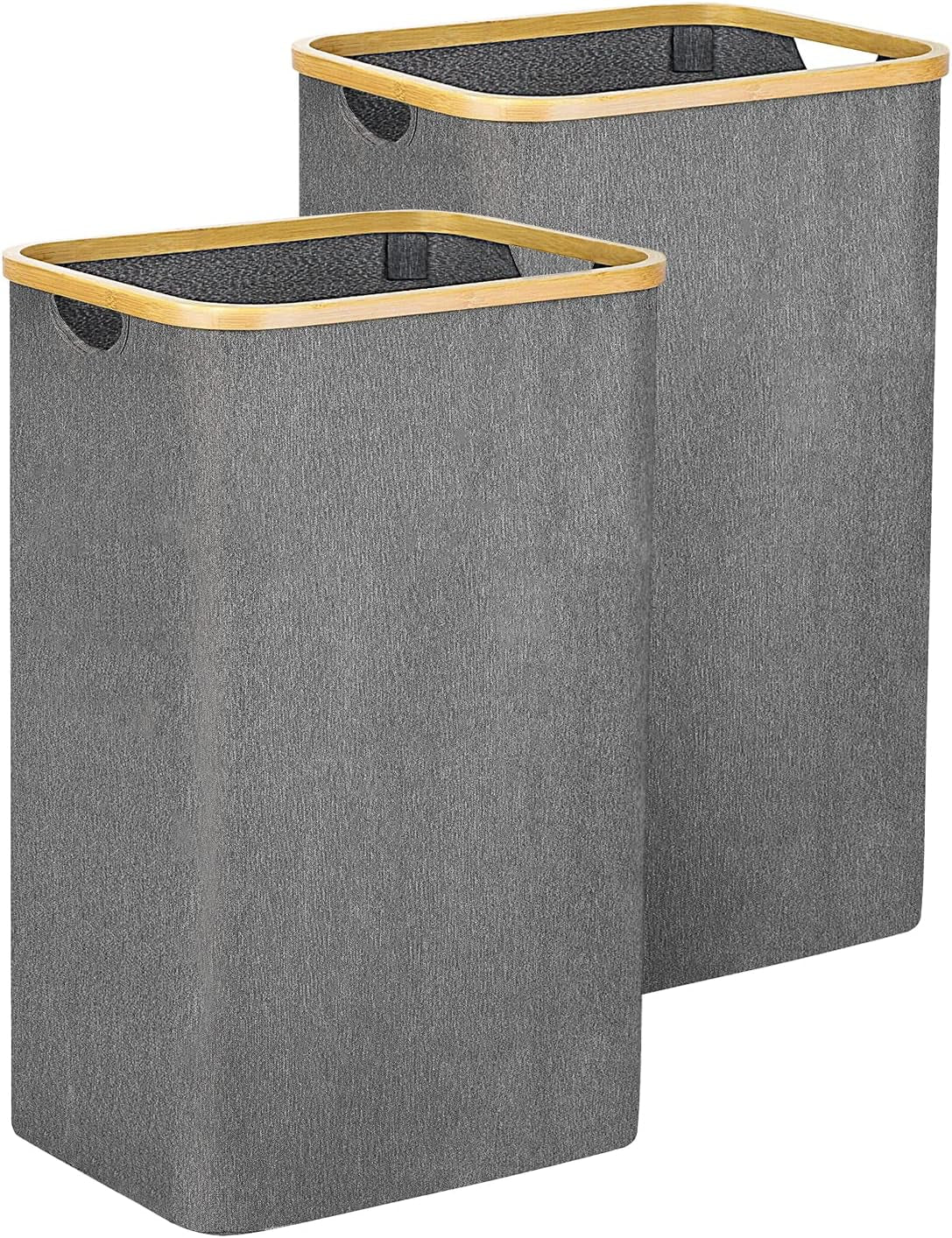 Gallelife Laundry Basket, Tall Laundry Hamper with Handle, 105 Liters Large Hampers, Collapsible Laundry Baskets for Bedroom, Laundry Bin for Bathroom, Laundry Room Gray 2 Pack