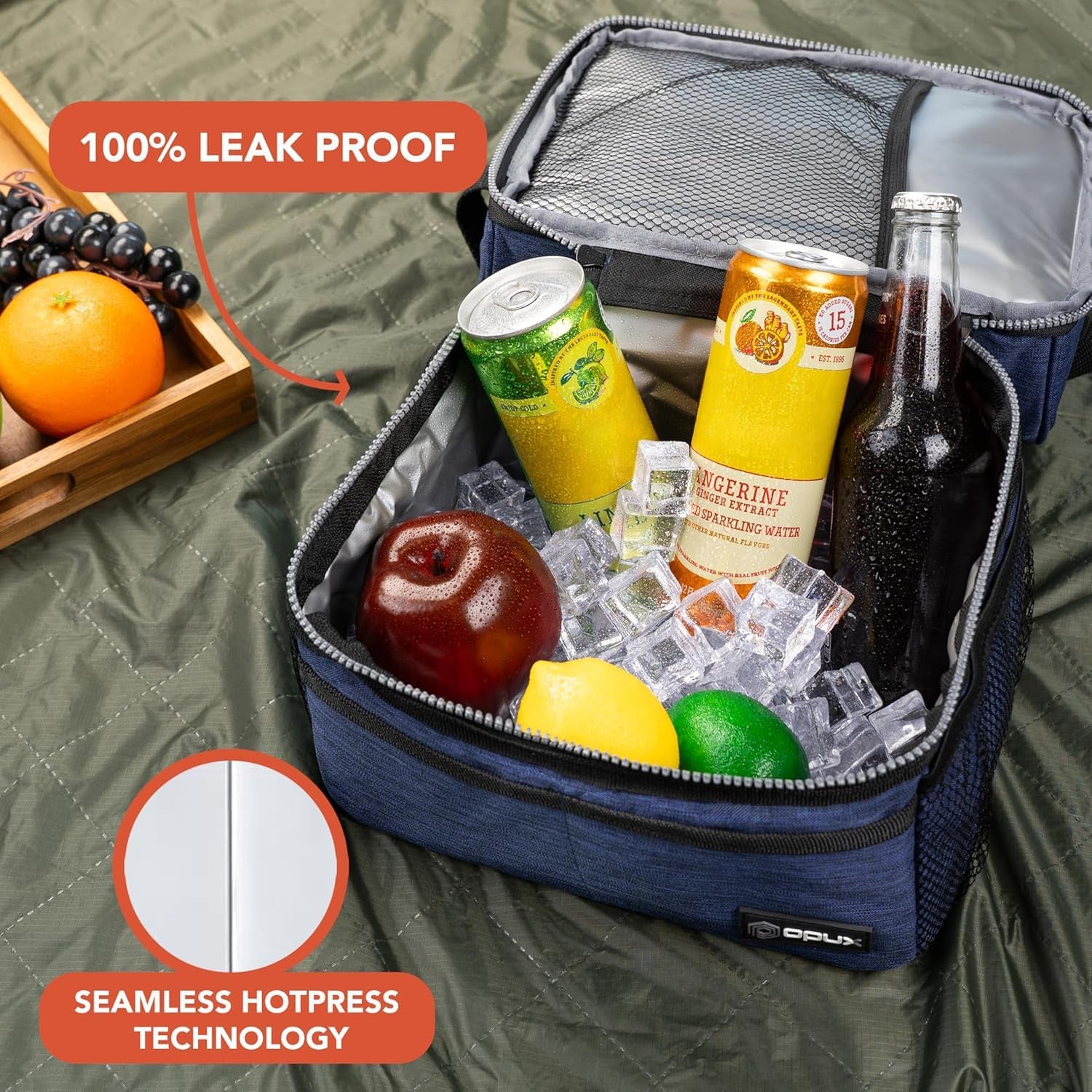 Lunch Box for Men Women, Insulated Large Lunch Bag Adult Work, Double Decker Lunchbox Meal Prep Dual Compartment Leakproof Lunch Cooler,Soft Lunch Tote Boys Girls Kids School, Aqua Turquoise 12L