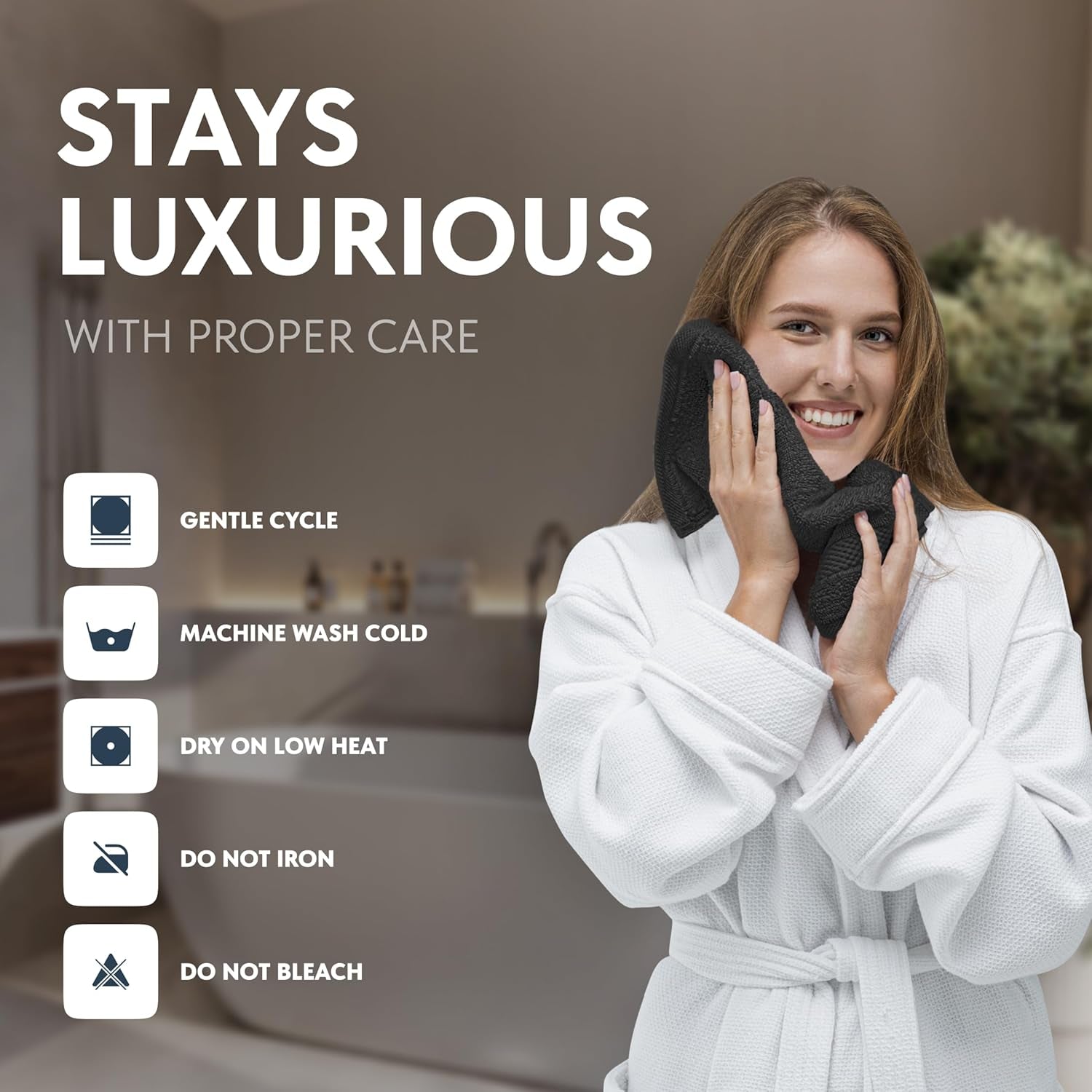 Luxury Cotton Washcloths 13X13 Inch - 650 GSM Turkish Cotton | Hotel, Spa, Bathroom Face Towel | 12 Pack, Black